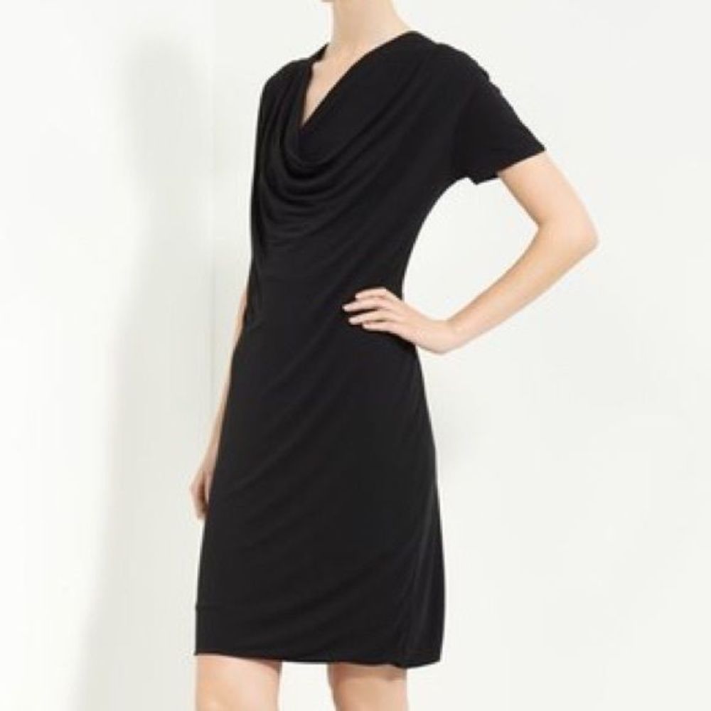 Piazza Sempione Black Draped Jersey Dress 8 NWT